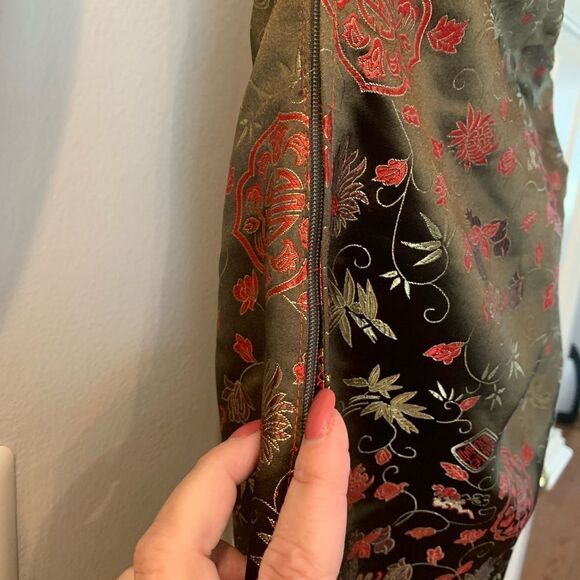 Handmade Ruched Side Satin Halter Tie Dress sz 6 - Picture 3 of 5